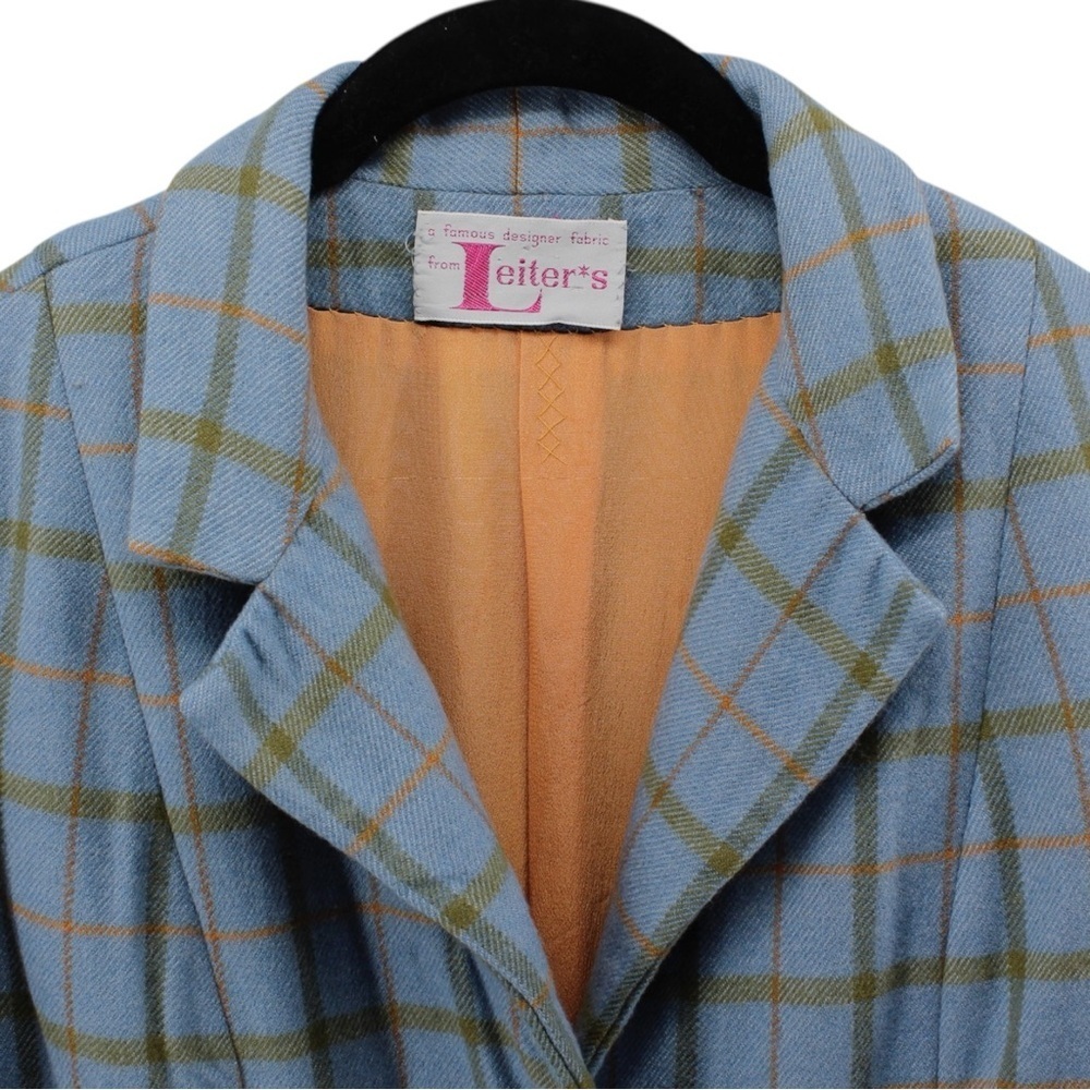 Vintage Vogue Paris Original Retro Plaid Women's Relaxed‎ Suit Jacket Career M/L - Picture 3 of 13